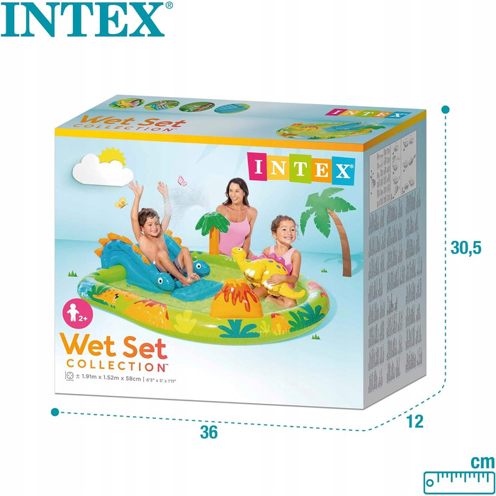 Надувний ігровий центр-басейн з гіркою Intex 191 x 152 см