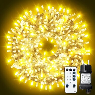Світлодіодна гірлянда для вулиці 35м, 300 LED вогників для новорічної ялинки та декору (теплий білий колір)