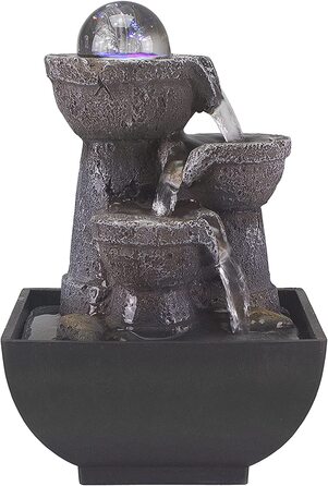 BEPER P201UTP200: Кімнатний фонтан-водоспад з підсвічуванням, Zen, чорний, невеликий