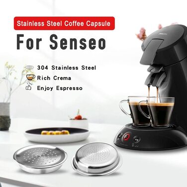 Багаторазова кавова капсула з нержавіючої сталі для Philips Senseo, Cafilas, сумісна, для багаторазового використання, екологічна
