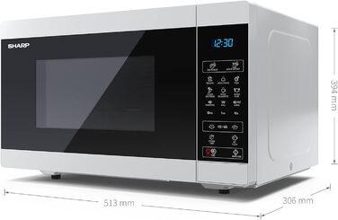 Мікрохвильова піч з грилем SHARP MG51EW, 900Вт, 11 режимів, розморожування, 513x306x394 мм, біла