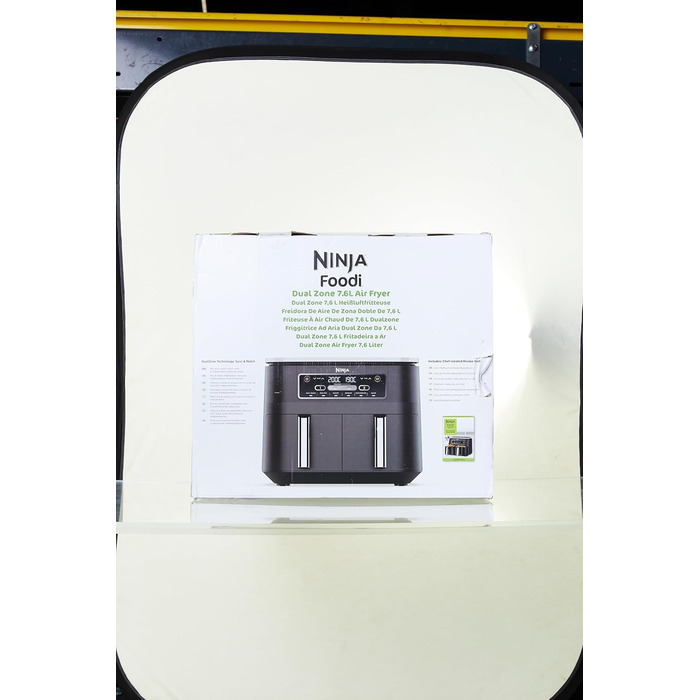 Аерофритюрниця Ninja Foodi Dual Zone 7,6 л, 2 кошики, цифрова, антипригарне покриття, 6-в-1, для 4-6 порцій, чорна (AF300EU)