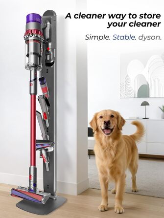 Підставка для пилососа Dyson Gen5 V16 V15 V12 V11 V10 V8 V7 V6 — металевий тримач без свердління, 4 гачки для аксесуарів, темно-сірий