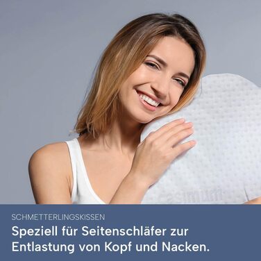 Ортопедична подушка для сну на боці з Memory Foam. Подушка для шиї з ефектом пам'яті, 56x48 см, сірий чохол