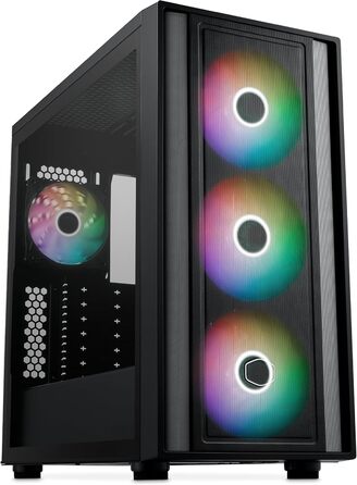 Корпус Cooler Master MasterBox 600 E-ATX з потужним повітряним охолодженням, підтримкою Back-Connect материнських плат, радіатора до 420 мм, 3 ARGB PWM вентилятори 140 мм + 1 вентилятор 120 мм, загартоване скло, USB 3.2 Gen 2x2 Type-C