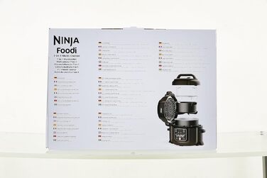 Мультиварка Ninja Foodi 6 л, 7-в-1: скороварка, аерофритюрниця, повільне приготування, гриль, OP300EU, сталь/чорний