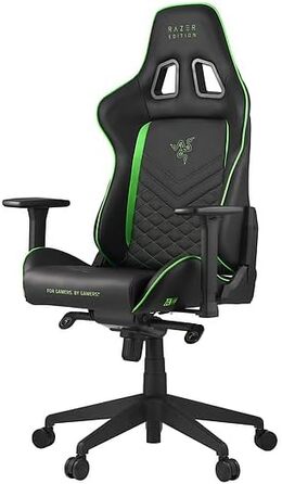 Ігрове крісло Razer TAROK PRO від Zen Gaming, чорне/зелене, з меморі-піною для попереку, подушкою для шиї, 3D-підлокітниками