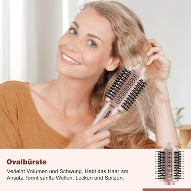 Стайлер для волосся 7 в 1 Airstyler: фен з дифузором та автоматична плойка для завивки, рожевий
