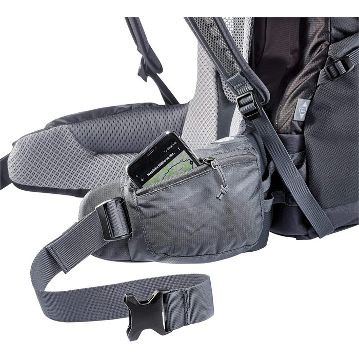 Рюкзак Deuter Futura Pro 42 EL, 42 л, чорний/графіт, для трекінгу та походів, великий розмір