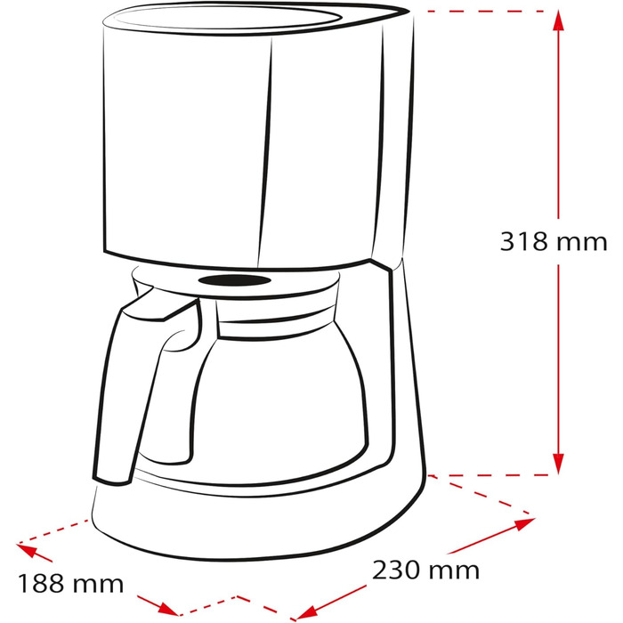 Кавоварка Melitta Enjoy з фільтром, скляна каністра, 10 чашок, чорна, з функцією захисту від крапель