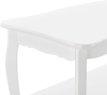 Журнальний стіл en.casa, білий, лакований, стиль шеббі-шик, 88x40x42 см, для вітальні, приставний стіл
