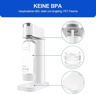 Сифон для газування води Sodastream (система Sodamaschine) з пляшкою 1 л, чорний, висота 40,5 см