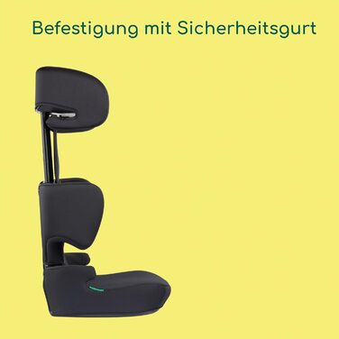 Дитяче автокрісло Bebeconfort Road Safe i-Size, сидіння-бустер, для дітей 3,5–12 років, 15–36 кг, 100–150 см, чорний, установка ременем безпеки