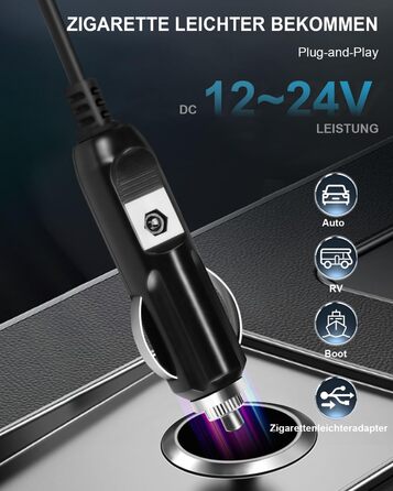 Портативна кемпінгова душ AUTOPkio 12V/24V з насосом для кемпінгу, авто, відпочинку на природі, миття тварин та поливу рослин (блакитна)