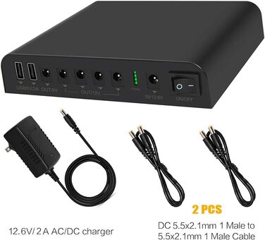 TalentCell Mini USV 27000mAh: Джерело безперебійного живлення з літій-іонним акумулятором 98Wh, 12V/9V/5V вихід для LED-освітлення, камер, смартфонів