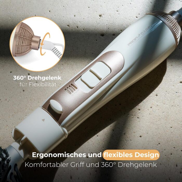 ProfiCare PC HAS 3132 Airstyler 4-в-1: Фен-щітка для локонів, об'єму, випрямлення та сушіння волосся 1000 Вт, бежевий