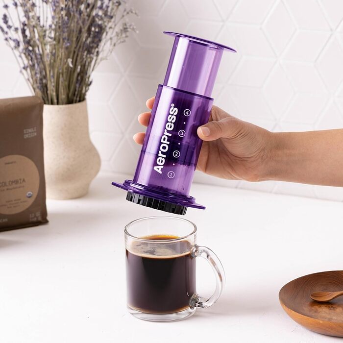 AeroPress Clear - Френч-прес для кави та еспресо, портативний, ліловий