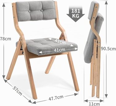 Набір складаних стільців з м'якою оббивкою, 2 шт, сірі — Four Seats