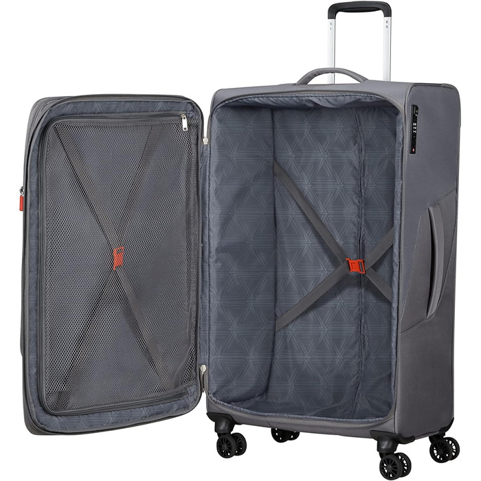 Валіза American Tourister SummerFunk Spinner L розширювана, 79 см, 109.5/119 л, сіра (Titanium Grey)