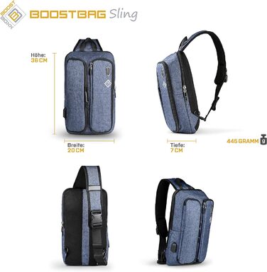 Сумка слінг Boostbag Sling синя — багатофункціональна наплічна сумка для планшета 10,1