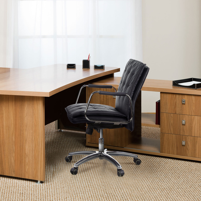 Офісне крісло / Крісло для керівника VILLA 10 Nappa Leather Black hjh OFFICE