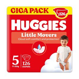 Підгузки Huggies Little Movers розмір 5 (11-25 кг), суперпоглинаючі, дизайн Disney, Giga-Pack, 126 шт.