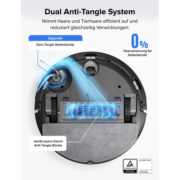 Робот-пилосос Roborock Q7 L5 з потужністю 8000 Па, системою Dual Anti-Tangle та розумною навігацією, чорний