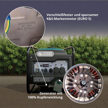 Інверторний бензиновий генератор Könner&Söhnen KS 4500i, потужність 4.5 кВт, синій