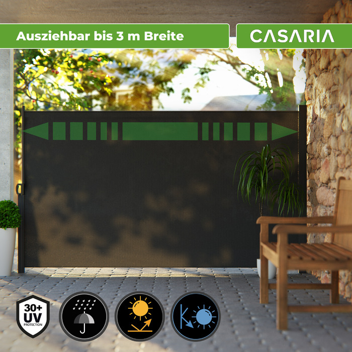 Бічний тент Nosara Anthracite 180х300см розсувний