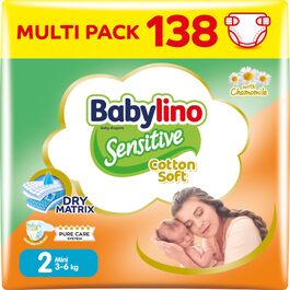 Дитячі підгузки Babylino Sensitive розмір 5 Junior (11-16 кг), 132 шт, гіпоалергенні