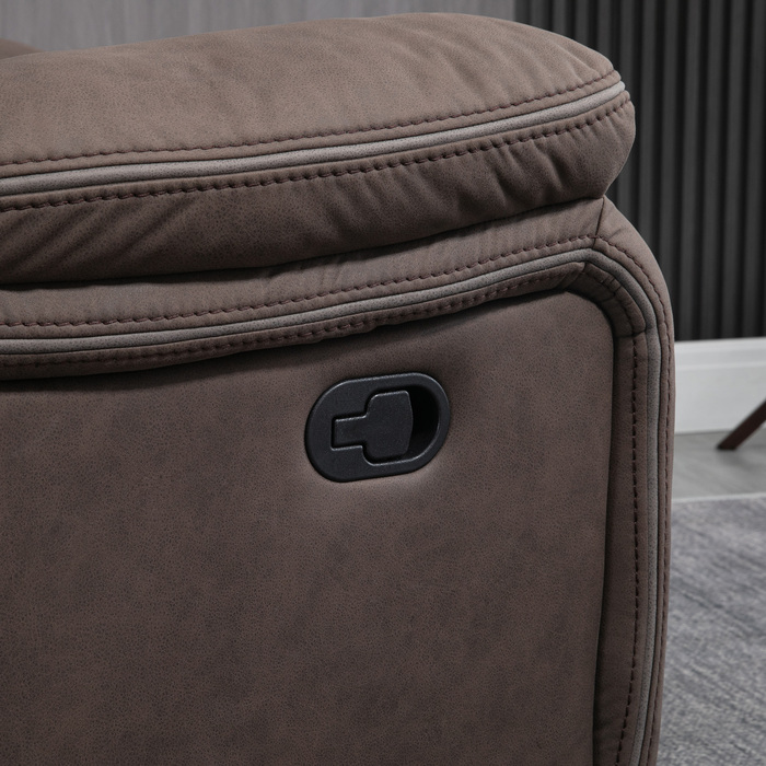 HOMCOM Recliner, телевізор з функцією відкидання, реклайнер для телевізора з підставкою для ніг М'яке крісло, крісло зі шкіри з чохлом з мікрофібри, з навантаженням до 150 кг для вітальні, коричневий