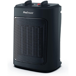 Про Breeze 2000W керамічний міні-нагрівач з холодною функцією та 3 рівнями потужності - для офісу, вітальні, спальні або тераси - Чорний