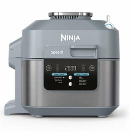 Мультипіч 10-в-1 Ninja Speedi ON400UK: аерофритюрниця, пароварка, гриль та повільна приготування, 5.7л, Sea Salt Grey