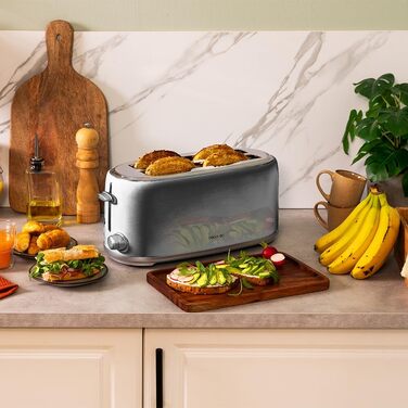 Тостер Cecotec Toast&Taste 1600 Retro Double – 4 слоти, нержавіюча сталь, 1630 Вт, регульована потужність, з підносом для крихт