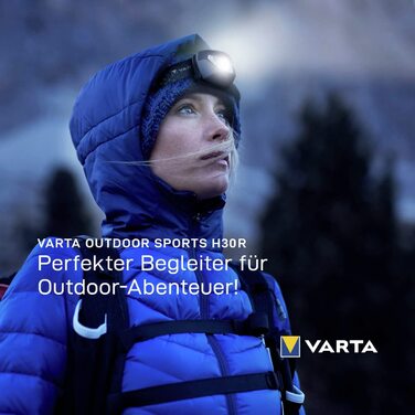 VARTA налобний ліхтар LED, акумуляторний, водонепроникний, бездротова зарядка, регульований кут, диммування, для кемпінгу, бігу, туризму