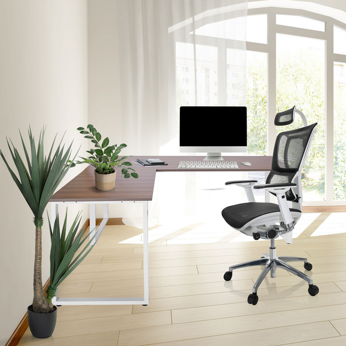 Робочий стіл WORKSPACE XL I 180 x 180 см горіх/білий hjh OFFICE