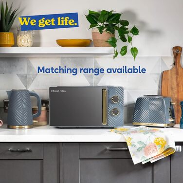 Мікрохвильова піч Russell Hobbs RHMM723G 17 л, 700 Вт, сіра: 5 режимів потужності, таймер, функція розморожування, стильний дизайн