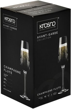 Кроснo Champagnerflötengläser: 4 кришталеві келихи для шампанського, 180 мл, колекція Avantgarde, для шампанського, просекко, сект, миється в посудомийній машині