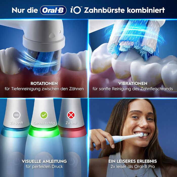 Електрична зубна щітка Oral-B iO Series 3, світло-блакитна (Ice Blue), 1 щітка + 3 смінні насадки