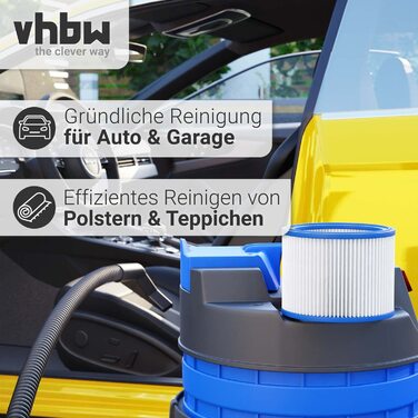 Фільтр гармошковий vhbw для пилососів Nilfisk AERO, ATTIX, MULTI, сумісний із моделями 20, 21, 25, 26, 30, 30-01 PC, 30-11 PC, 30-21 PC, 40, 50, 20, 30 промисловий