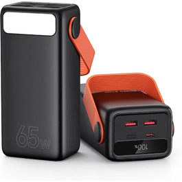 Потужний Power Bank для ноутбука 60000mAh 65W з швидкою зарядкою, помаранчевий