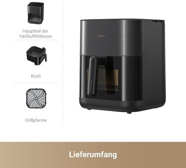 Аерофритюрниця Mova AeroChef FD10 Pro на 6 літрів, безмасляна фритюрниця з конвекцією повітря та металевою чашею