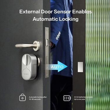 Розумний електронний дверний замок Lockin G30 з Wi-Fi, керуванням через додаток, автозамиканням, сумісний з Alexa і Google, безключовий, сірий 2-в-1