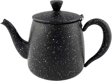 Чайник Café Olé PT-018BG 0,5 л преміум з нержавіючої сталі, чорний граніт, безкапельний носик, порожнисті ручки, відкидний кришка