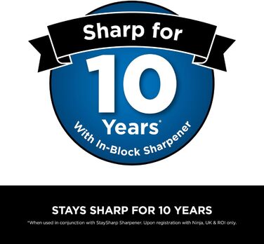 Набір ножів Ninja StaySharp з вбудованим точилом, 6 предметів: 5 сталевих ножів і кухонні ножиці, антрацит, модель K62006EUUK