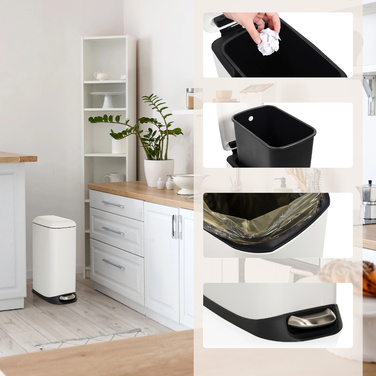 Відро для сміття / відро для сміття CLEAN SLIM 20L сталь біле hjh