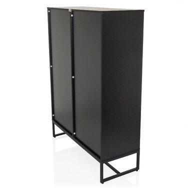 Шафа AMIO H 100x40x140 см, 2 висувні ящики, 1 дверцята, чорний/дуб, hjh LIVING