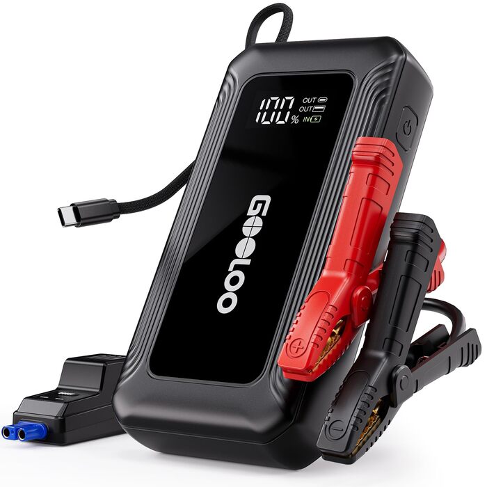 Бустерний пускач GOOLOO A5 4000A з компресором 160 PSI та Powerbank, чорний