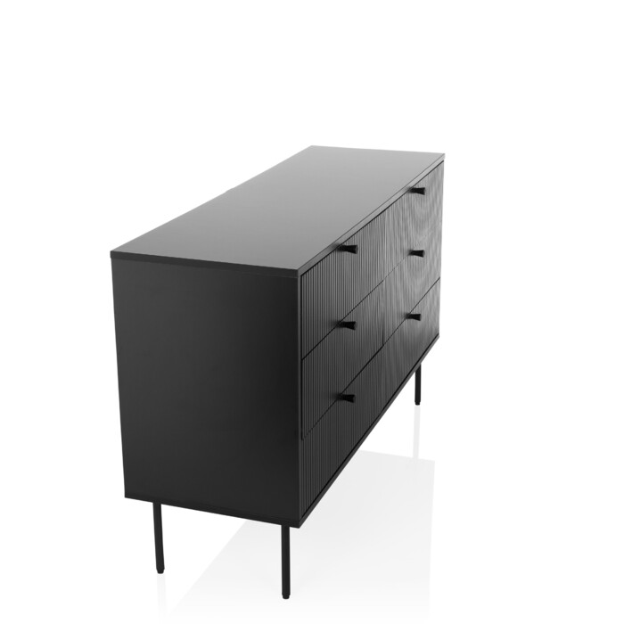 Тумба під TV/білизна KARBY S 120x40x75 см, 6 висувних ящиків, чорний колір, hjh LIVING