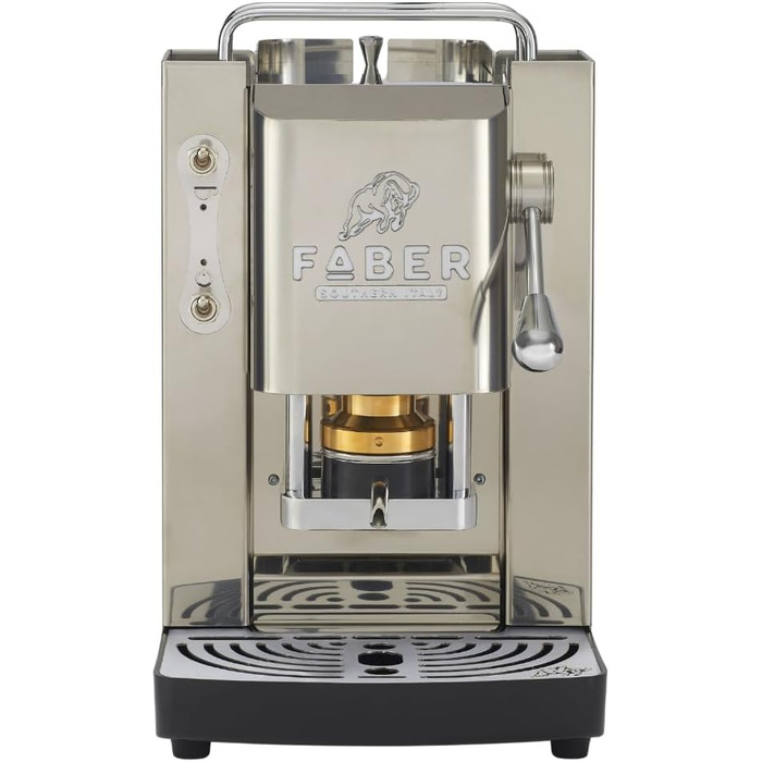 Кавомашина Faber Deluxe 3.0 для ESE 44мм, нержавіюча сталь, 1л, з електроклапаном та регульованим пресом